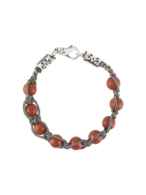 Emanuele Bicocchi beaded braided-chain bracelet Red SHBR5N