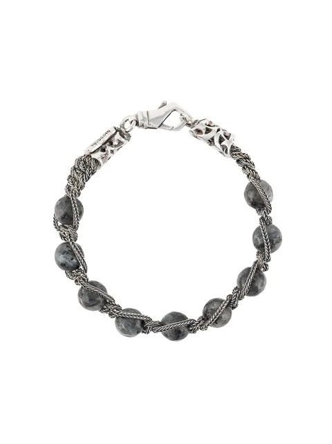 Emanuele Bicocchi beaded braided-chain bracelet Grey SHBR6N