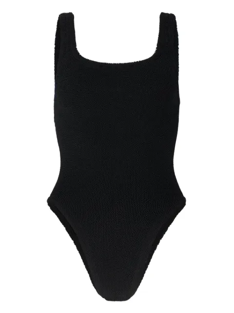 Hunza G crinkle-effect square-neck swimsuit Black SQUARENECKSWIM