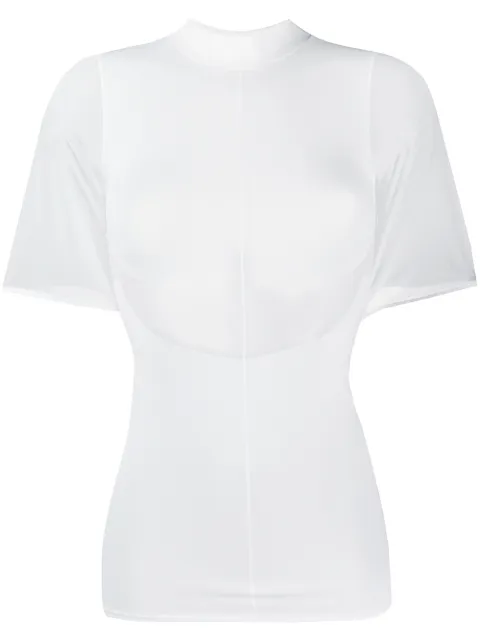 Courrèges funnel-neck fitted T-shirt White 120ML20M820