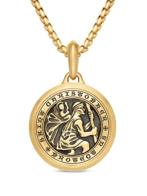 David Yurman 18kt yellow gold St. Christopher amulet (34.5mm) Gold D15926M88