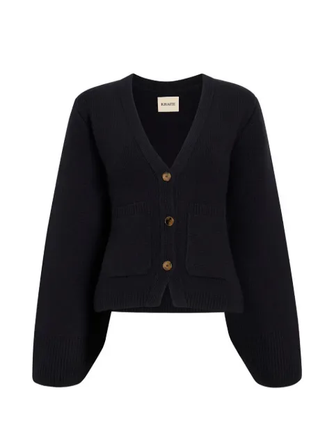 KHAITE Scarlet flared-sleeve cashmere cardigan Black 8267600
