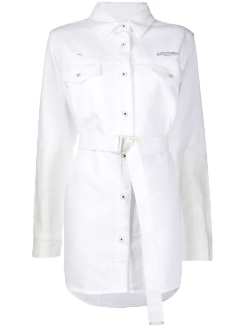 Off-White two-toned belted shirt White OWYM002R20H250680100