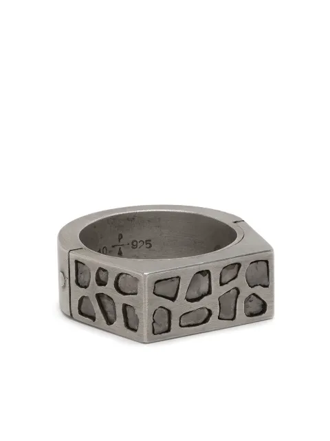 Parts of Four diamond-encrusted ring Metallic 170116