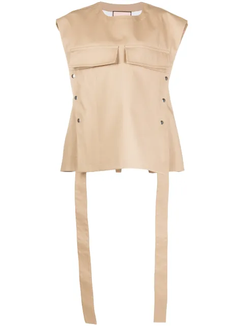 Plan C oversized utility vest Neutrals GLCAB01A00TC041