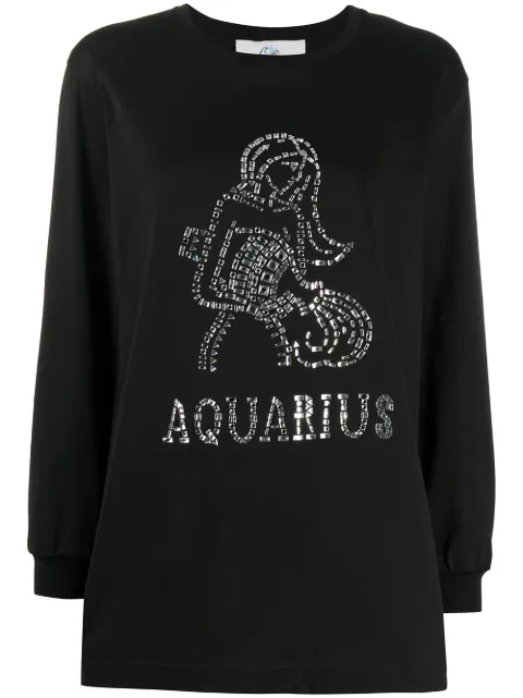 Alberta Ferretti Aquarius crystal embellished T-shirt Black J12010172