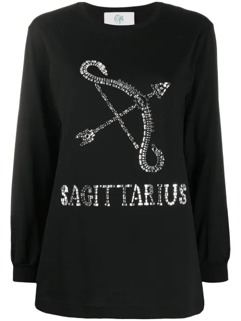 Alberta Ferretti Sagittarius rhinestone-embellished sweatshirt Black J1201172