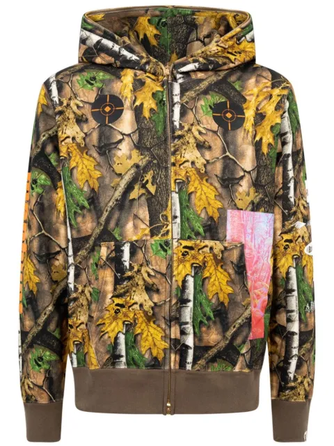 A BATHING APE® Forest Camo Wide full-zip hoodie Brown OZXSWM115013C
