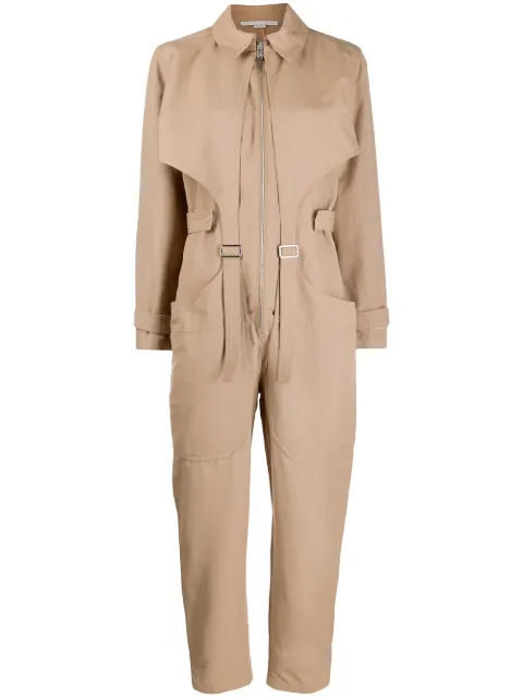 Stella McCartney buckle-embellished cargo jumpsuit Neutrals 597935SIA03