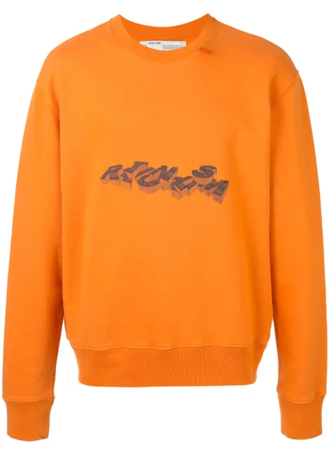 Off-White 3D Pencil crewneck sweatshirt Orange OMBA025R20E300101910