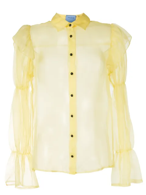 Macgraw Souffle sheer blouse Yellow AV38