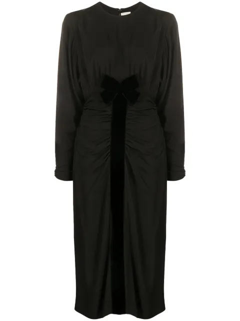 Nina Ricci Pre-Owned gathered bow dress Black 130546