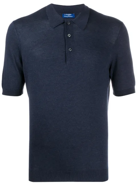 Barba knitted polo shirt Blue 2350343510