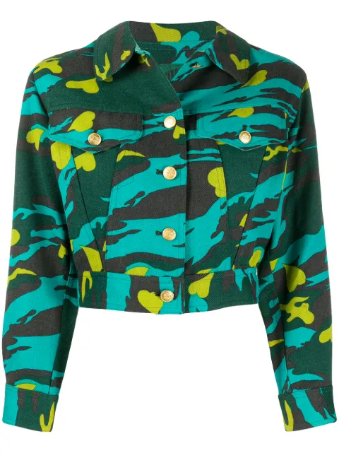 Jean Paul Gaultier Pre-Owned camouflage print denim jacket Blue JPG2178