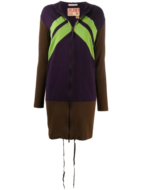 Jean Paul Gaultier Pre-Owned 1990s colourblock midi zipped hoodie Purple JPG1489A