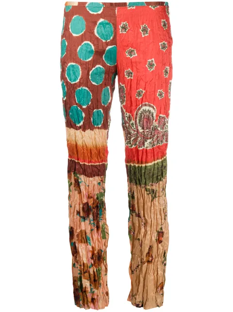 Jean Paul Gaultier Pre-Owned 2002 abstract print creased trousers Red JPG1346A