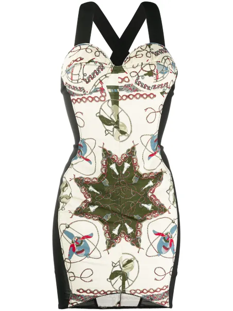 Jean Paul Gaultier Pre-Owned electrical print bodycon dress Neutrals JPG1427A
