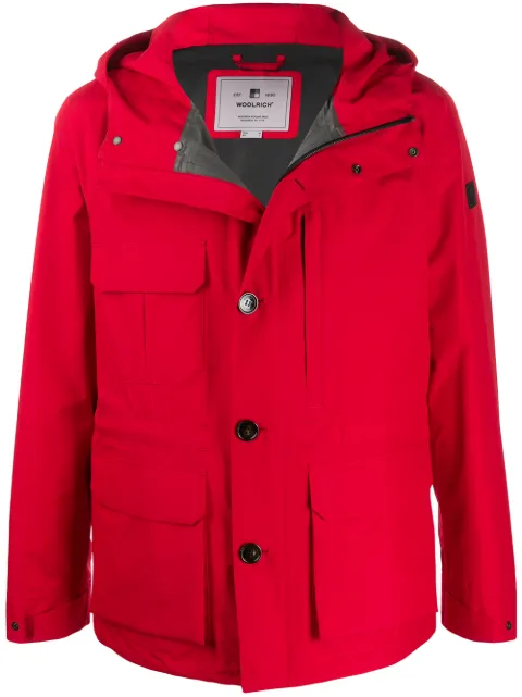 Woolrich logo patch hooded jacket Red CFWOOU0299MRUT1229