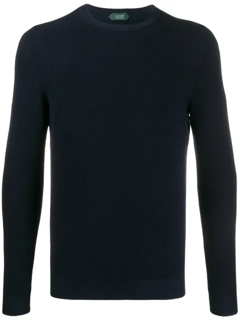 Zanone crew neck cotton sweatshirt Blue 812333ZJ383
