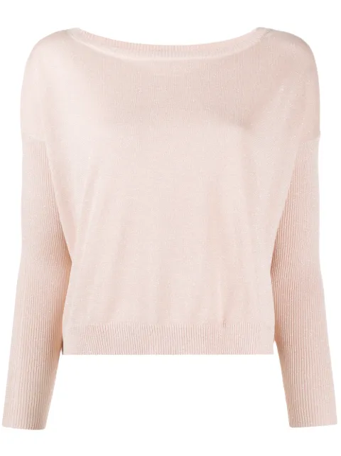LIU JO glittery wide-neck jumper Pink MA0035MA32H
