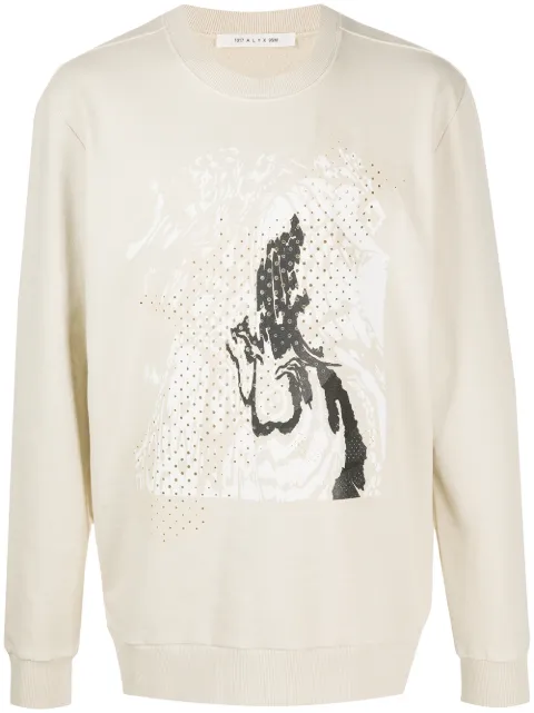 1017 ALYX 9SM abstract-print perforated sweatshirt Neutrals AAMSW0048FA01