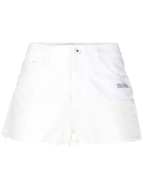 Off-White dipped hem denim shorts White OWYC002R20C710680100