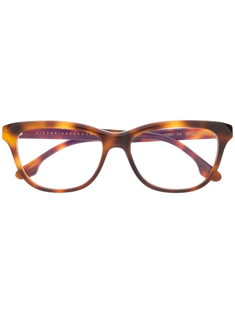 Victoria Beckham Eyewear rectangular tortoiseshell glasses Brown VB2607