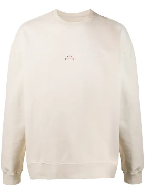 A-COLD-WALL* crew neck logo printed sweatshirt Neutrals ACWMW001WHLFGRVI