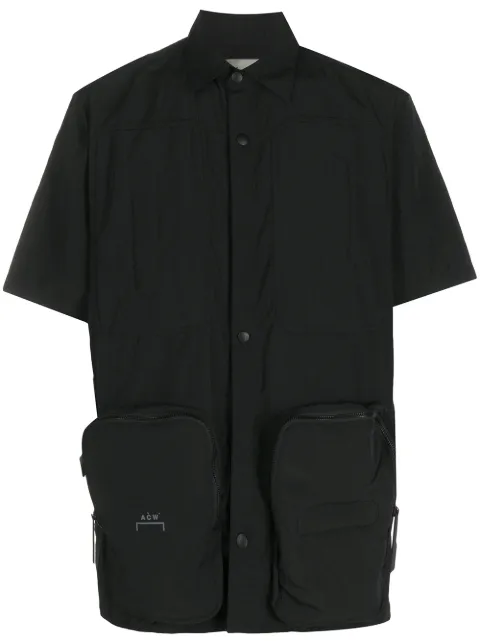 A-COLD-WALL* short sleeved snap fastened shirt Black ACWMSH006WHLNBLK