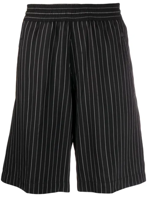 Neil Barrett pinstripe elasticated-waistband shorts Black BPA768N096