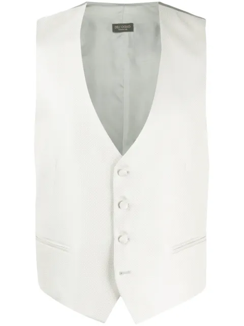 Dell'oglio V-neck silk waistcoat Grey GILET4G133