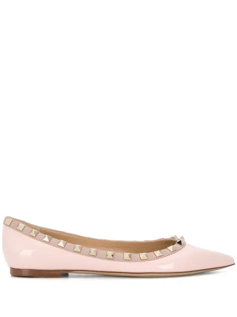 Valentino Garavani Rockstud pointed ballerina shoes Pink WS0403VNW