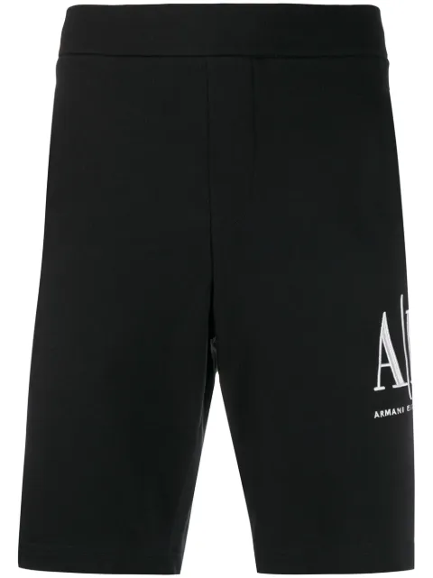 Armani Exchange logo-embroidered track shorts Black 8NZSPAZJ1ZZ