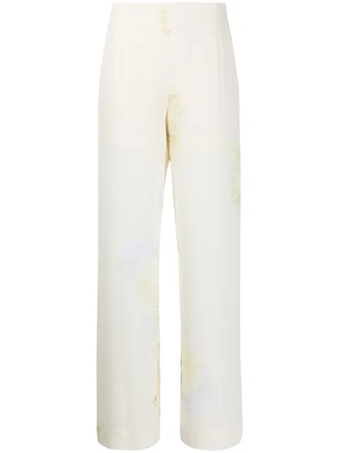 Baum Und Pferdgarten floral-print pull-on trousers Yellow 20808