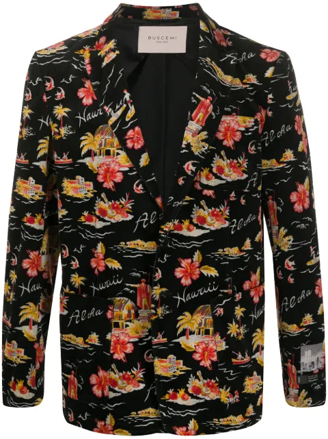 Buscemi long sleeve floral pattern blazer Black BMS20101