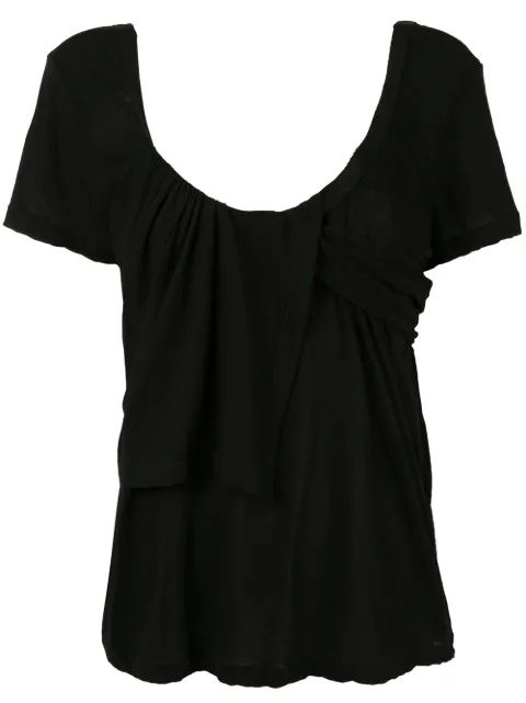 UNRAVEL PROJECT panelled scoop neck T-shirt Black UWAA039R20JER0011000