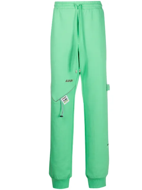 Ader Error multi-embroidered logo long track pants Green 20ASSPT23