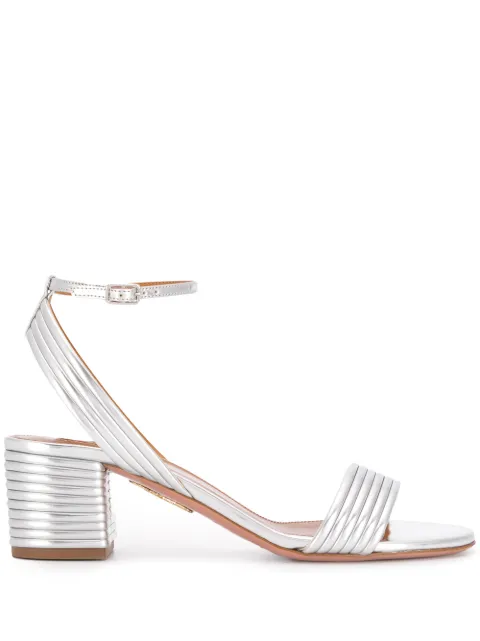 Aquazzura Sundance 50mm metallic sandals Silver SUDMIDS1LAMCCC