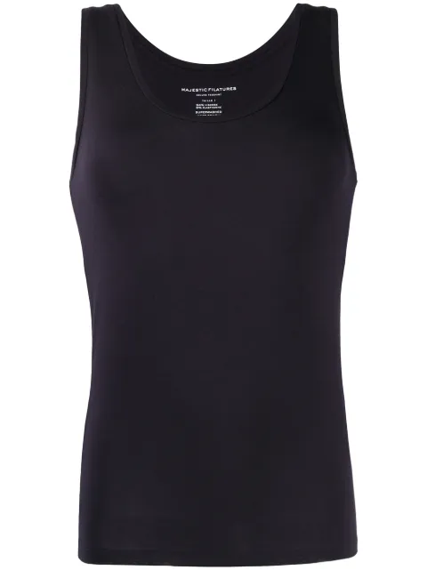 Majestic Filatures scoop neck sleeveless top Blue M001FDE002