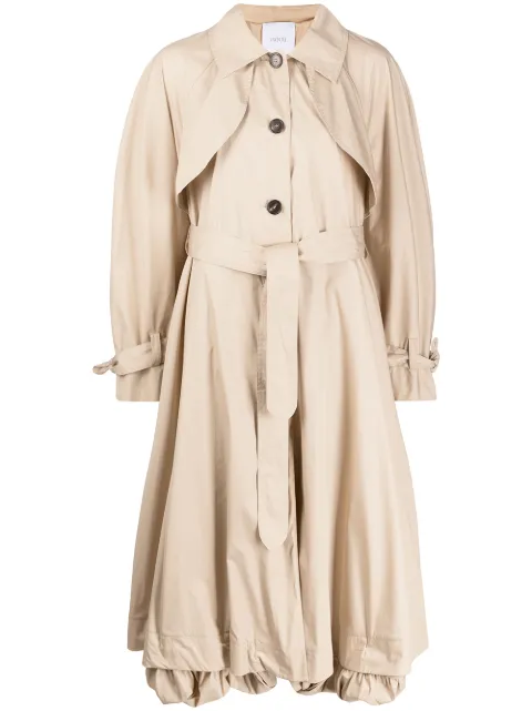 Patou flared belted trench coat Neutrals OU0050022091C