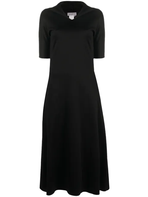Yohji Yamamoto Pre-Owned 1990s stand-up collar A-line dress Black YY172A