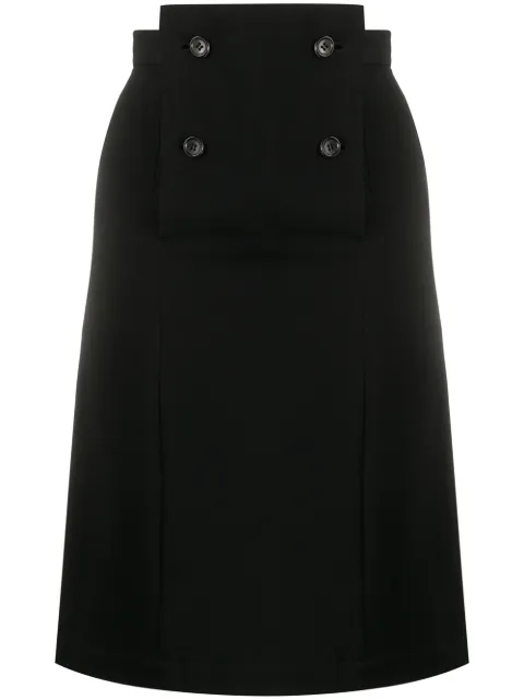 Comme Des Garçons Pre-Owned 1988 double-buttoned flap straight-fit skirt Black CDG616A