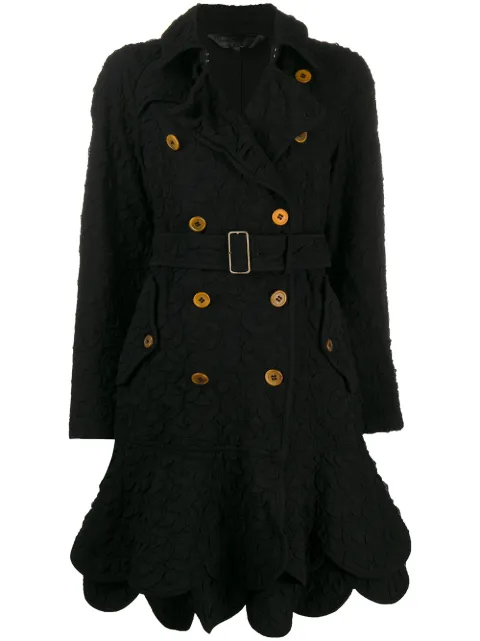 Comme Des Garçons Pre-Owned 2000s quilted double-breasted coat Black CDG518A