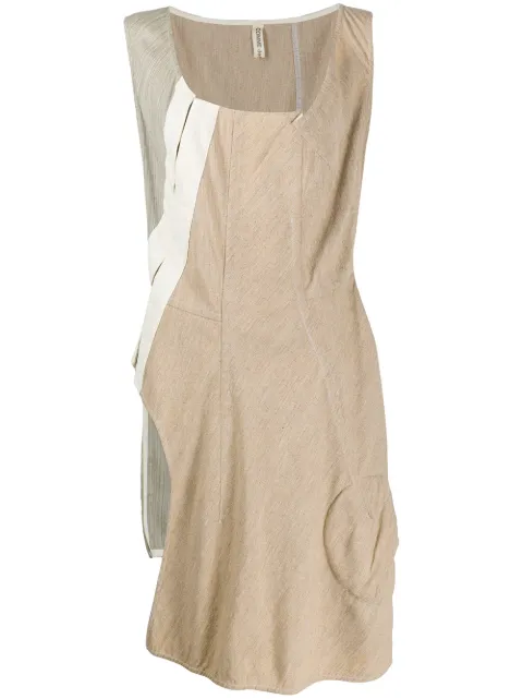 Comme Des Garçons Pre-Owned 1999 patchwork asymmetric dress Neutrals CDG601A