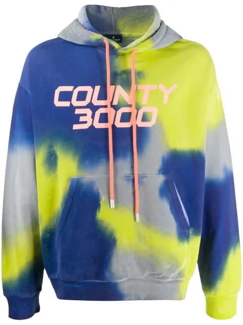 COUNTY OF MILAN County 3000 tie-dye hooded sweatshirt Yellow CMBB040S20FLE0058420