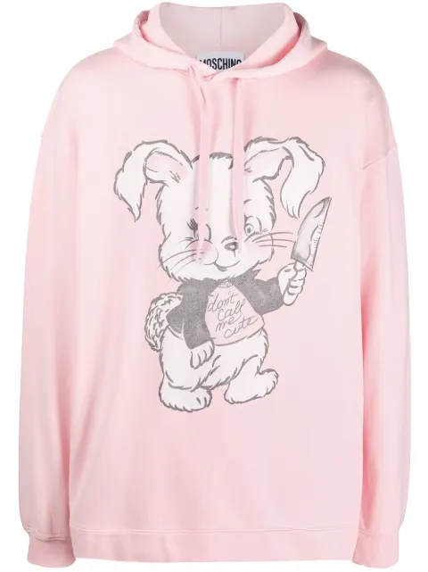Moschino bunny print hoodie Pink A17240227