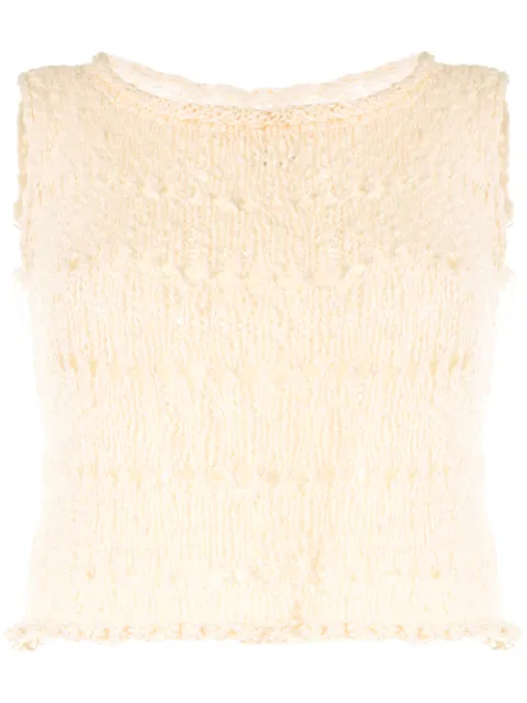 VOZ knitted crop top Neutrals 83941971