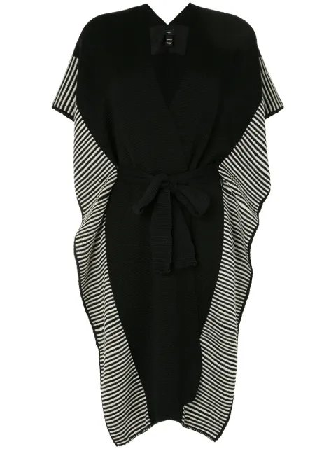 VOZ striped edge knitted kaftan Black 46725203