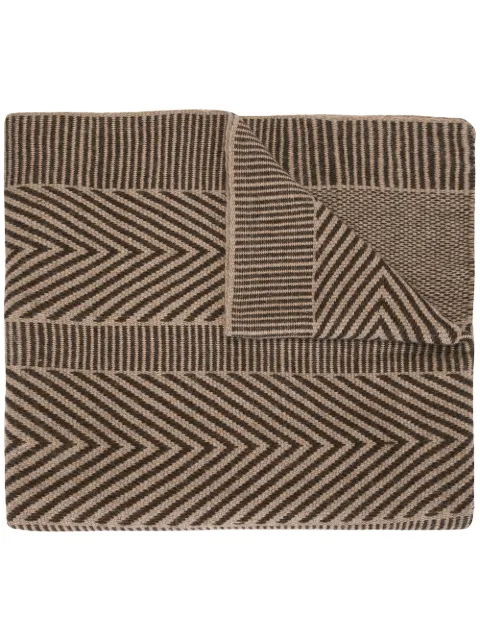 VOZ striped chevron shawl scarf Brown 73652819
