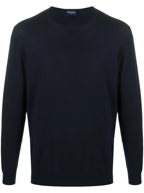 Drumohr ribbed-trim sweater Blue D0GN113